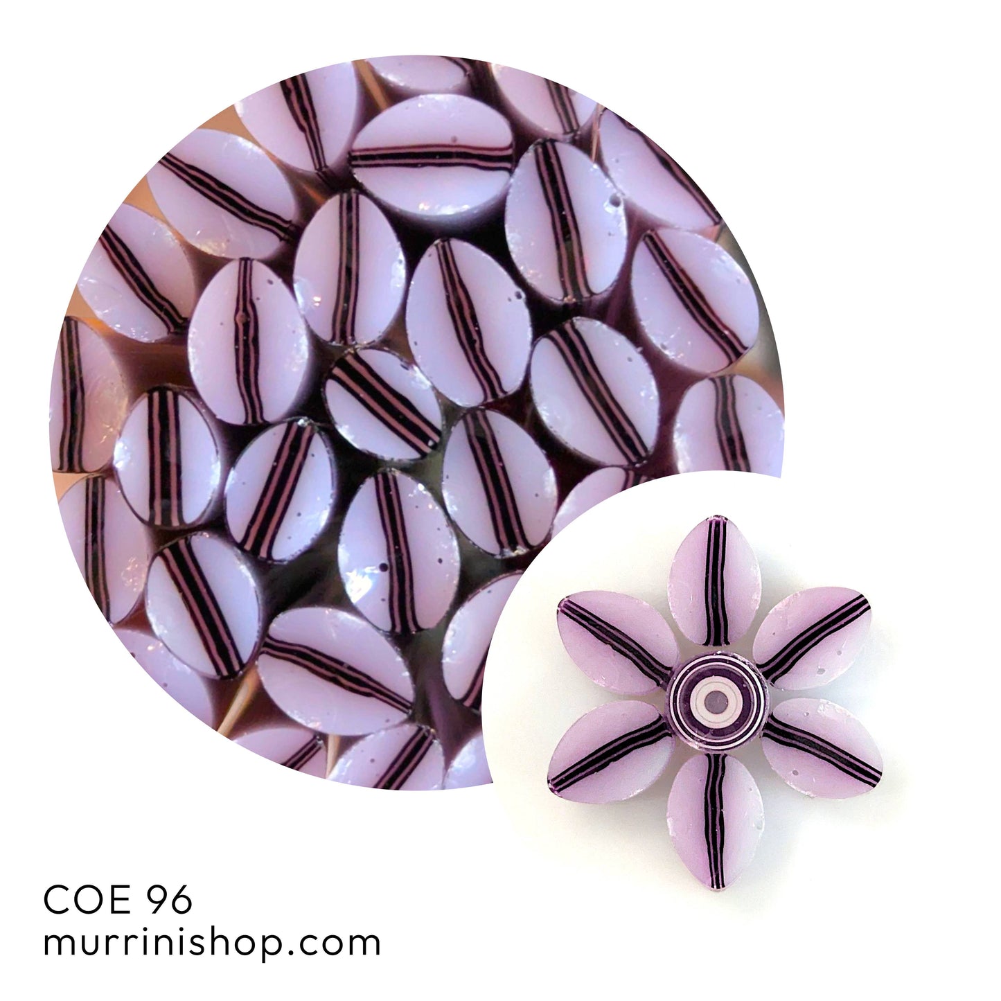 Lilac Stripe Petal COE 96