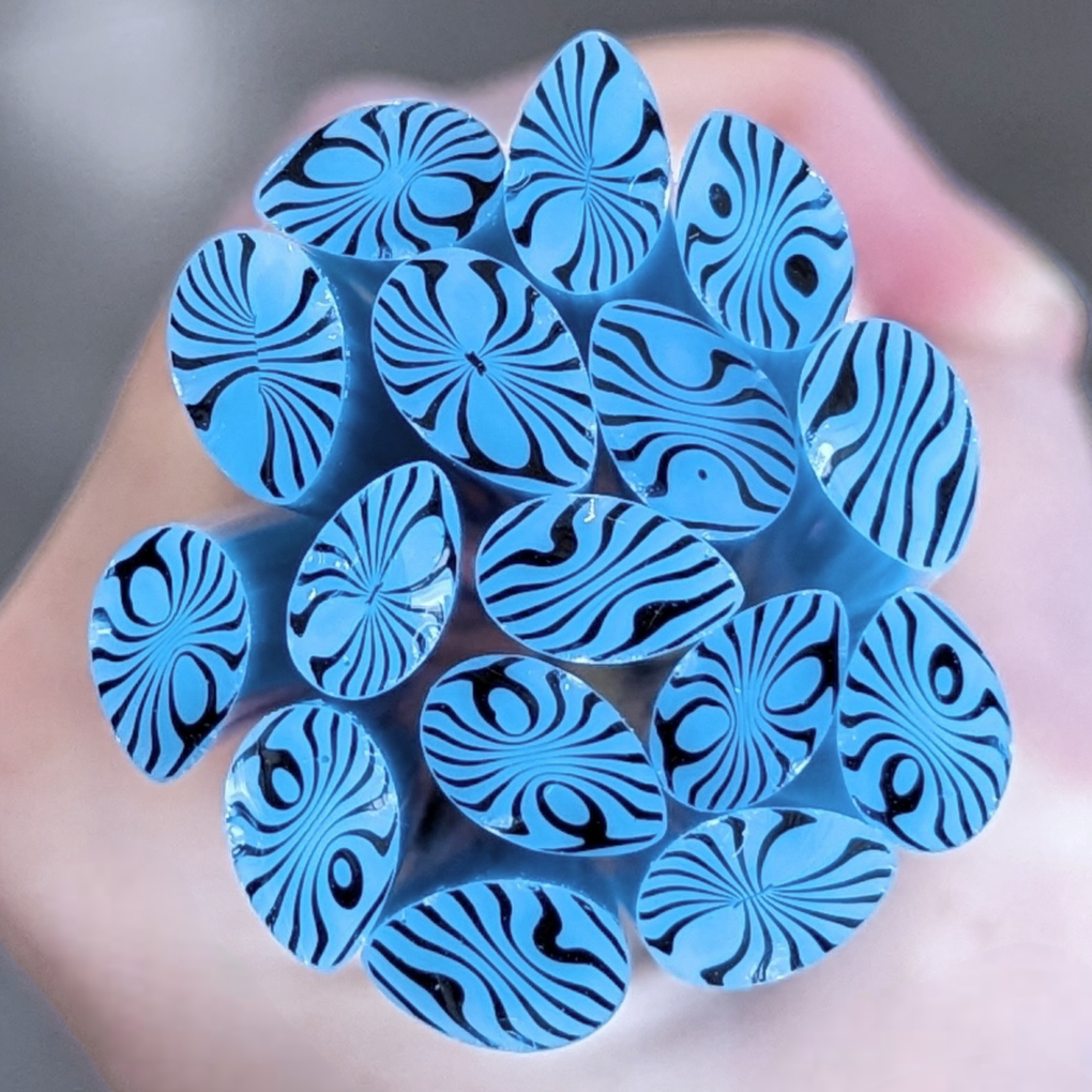 Large & XL Blue Swirl Petal COE 96