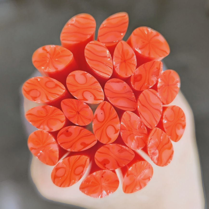 Large & XL Orange Swirl Petal COE 96