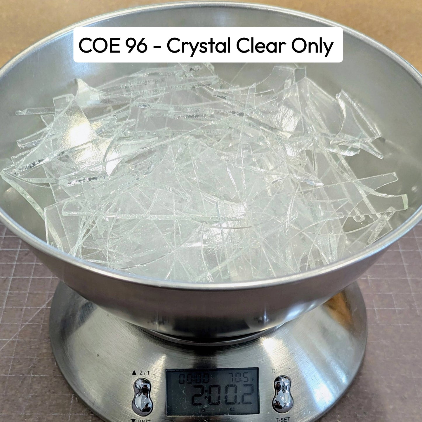COE 96 Scrap Glass Crystal Clear - 2lbs