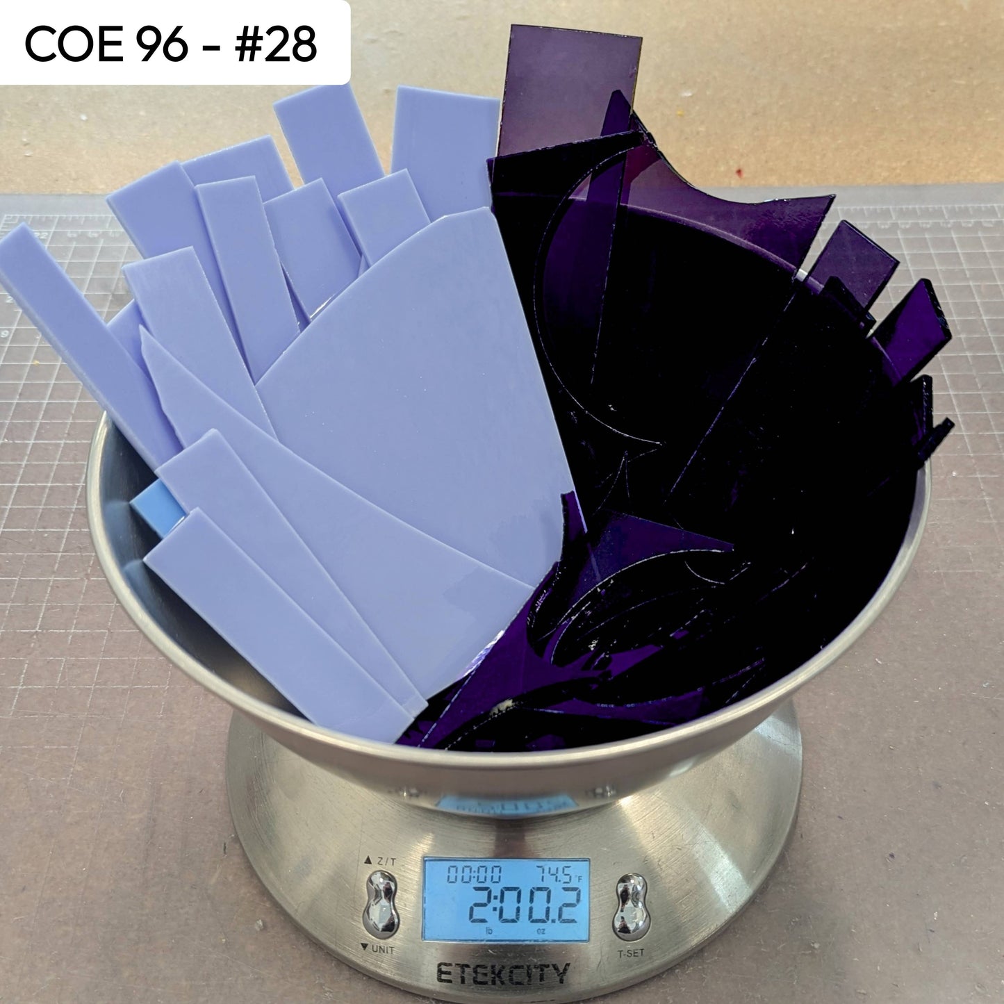 COE 96 Scrap Glass #28 - 2lbs