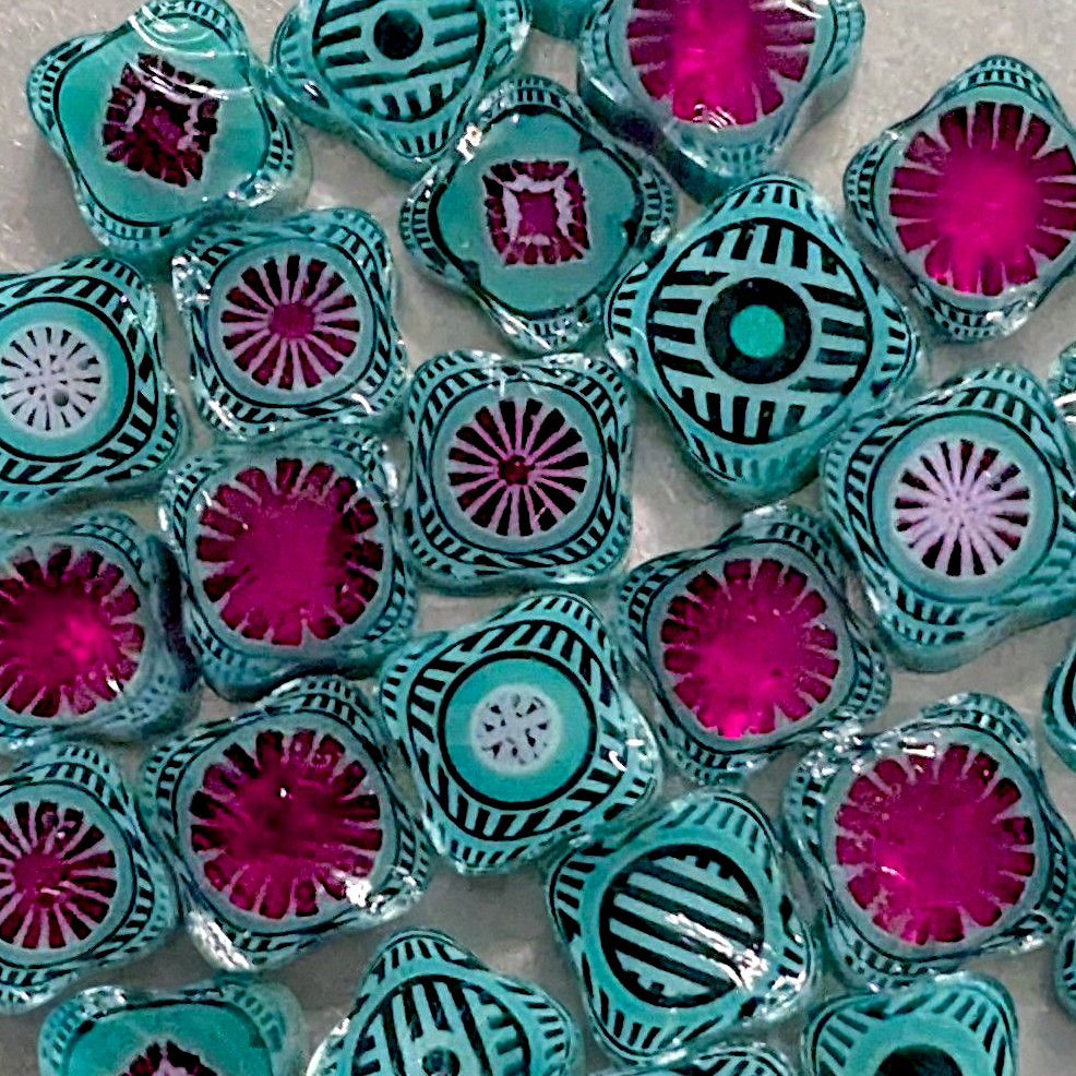 M/LG Pink Teal Geo