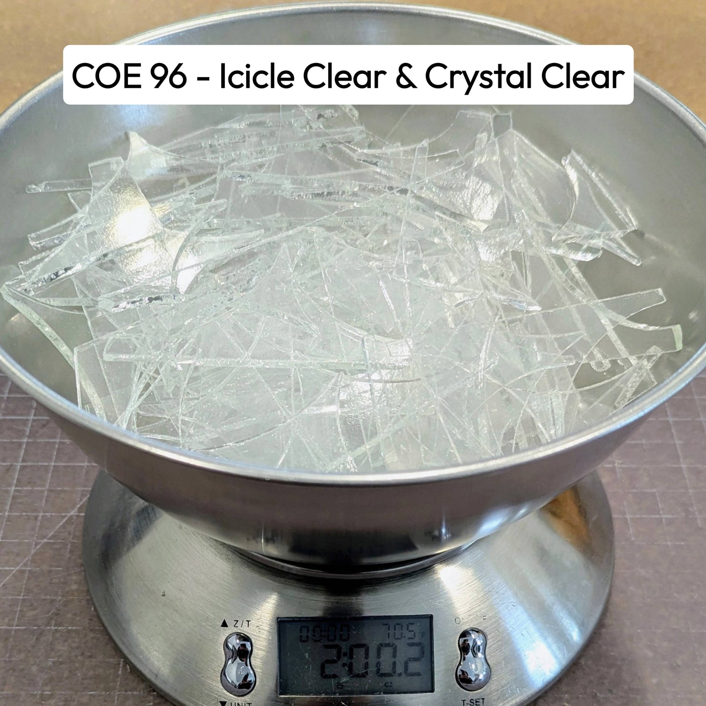 COE 96 Scrap Glass Crystal Clear & Icicle Clear - 2lbs