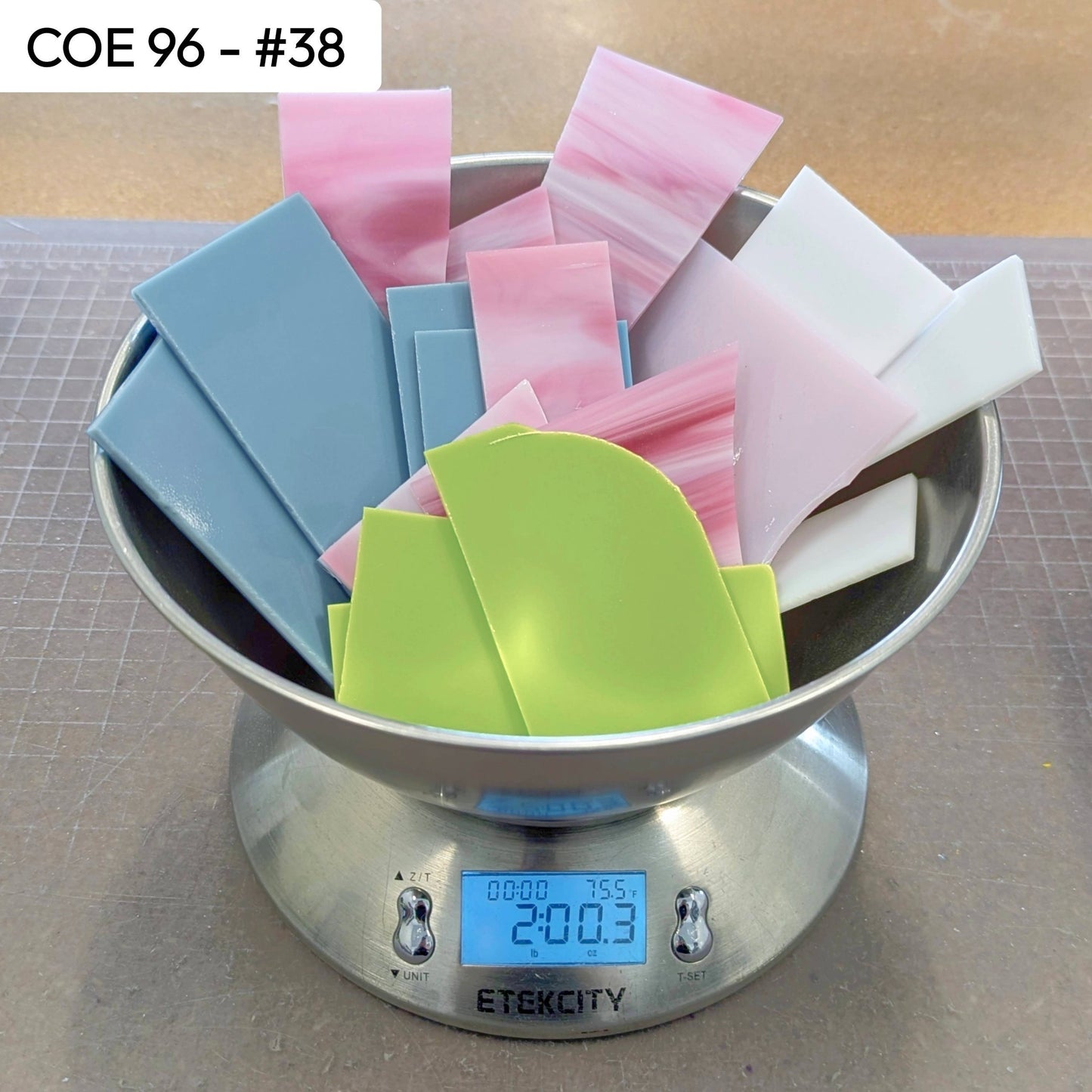COE 96 Scrap Glass #38 - 2lbs