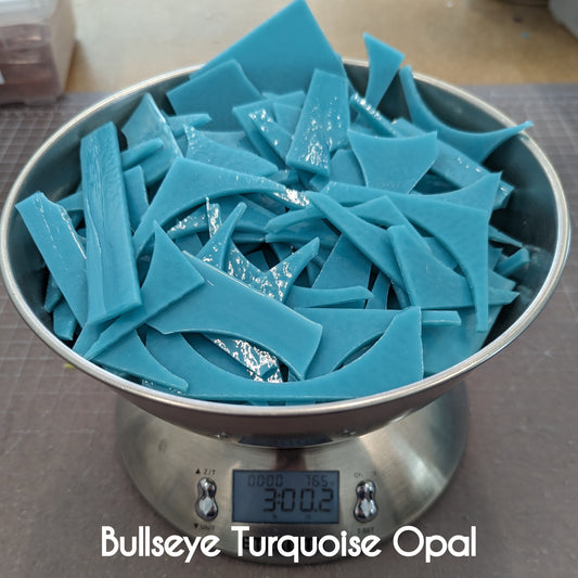 Bullseye Turquoise Opal Scrap Glass 3lbs
