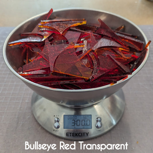 Bullseye Red Tran Scrap Glass 3lbs