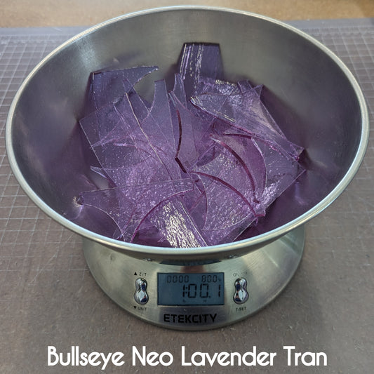 Bullseye Neo Lavender Tran Scrap Glass 1 (one) lb