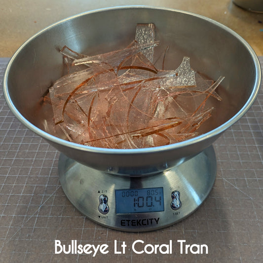 Bullseye Lt Coral Striker Tran Scrap Glass 1 (one) lb