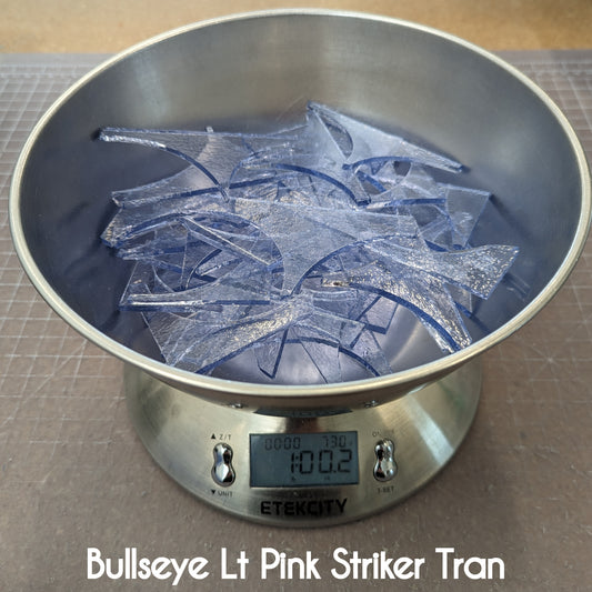 Bullseye Lt Pink Striker Tran Scrap Glass 1 (one) lb