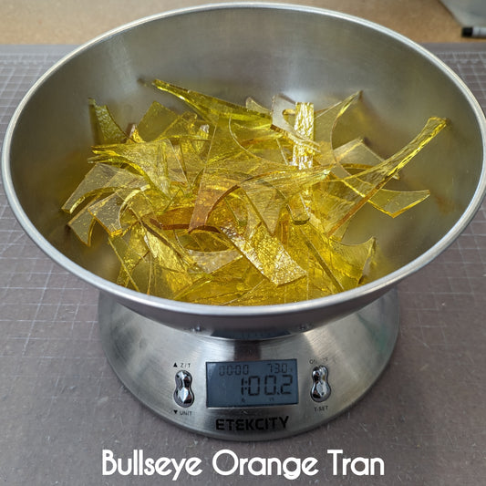 Bullseye Orange Tran Scrap Glass 1 (one) lb