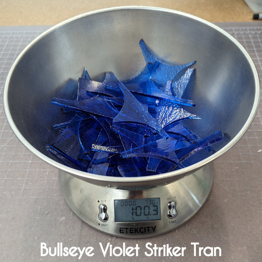 Bullseye Violet Striker Tran Scrap Glass 1 (one) lb