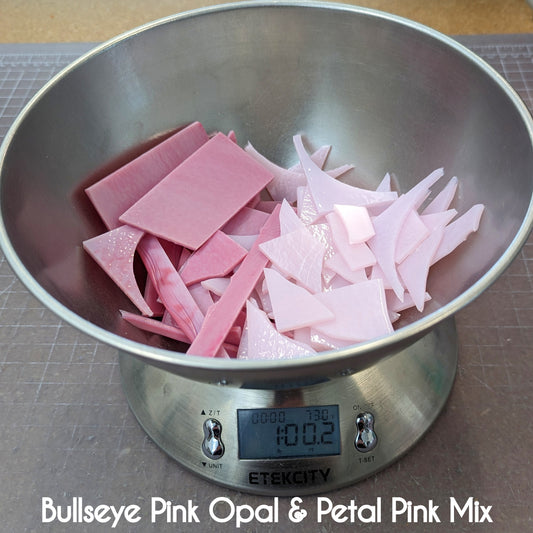 Bullseye Pink Opal & Petal Pink Mix Scrap Glass 1 (one) lb