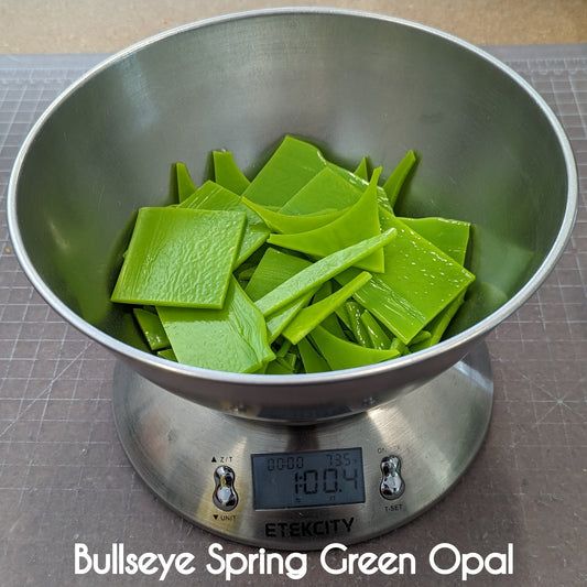Bullseye Spring Green Opal Scrap Glass 1 (one) lb