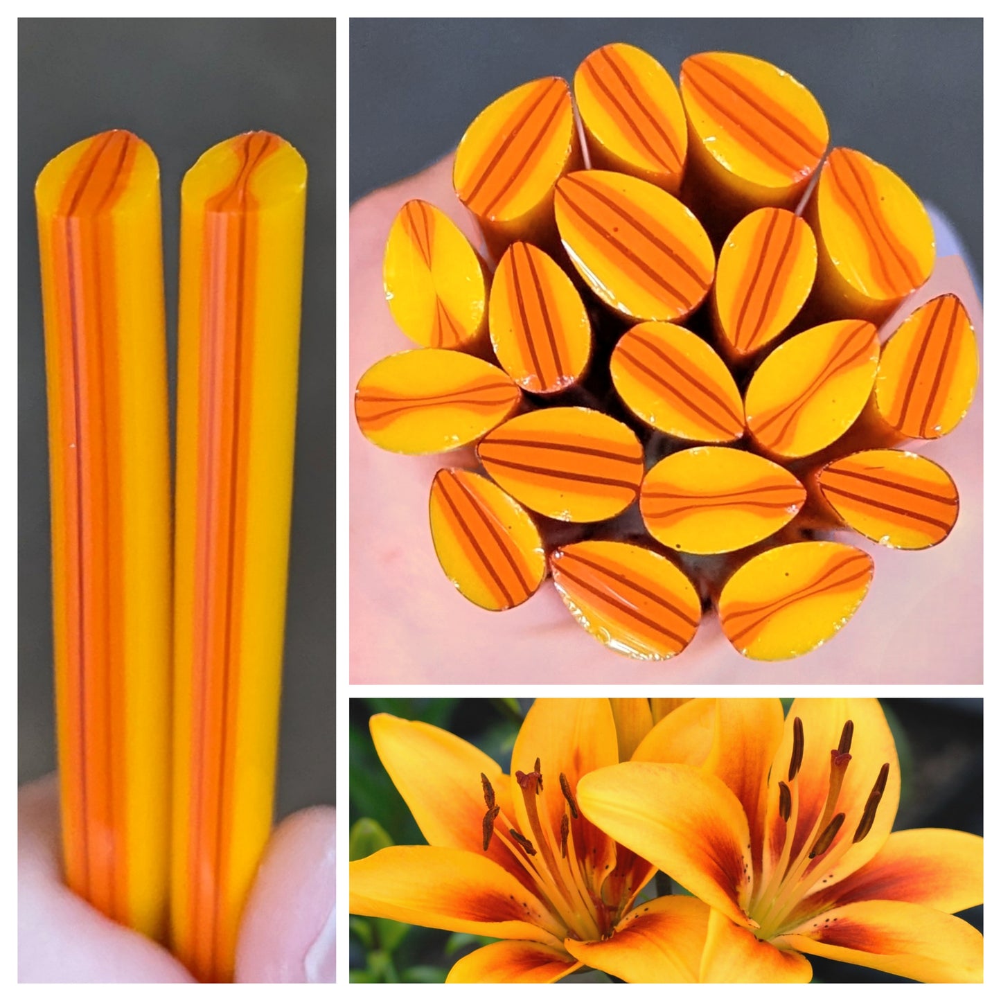 Large & XL Yellow Orange Lily Petals COE 90