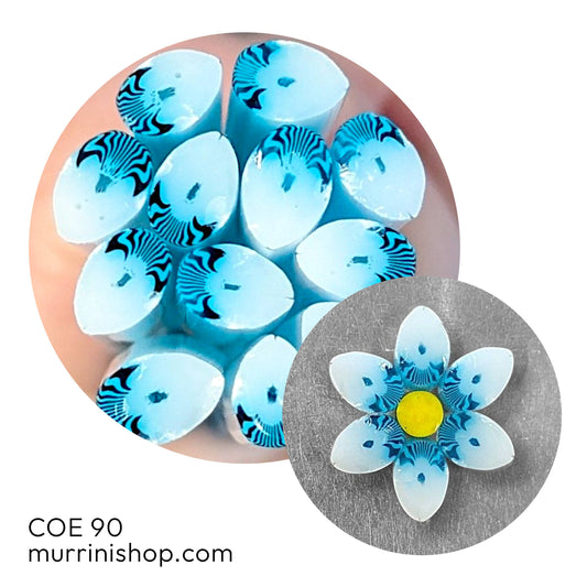 Blue Moiré Dot Petals COE 90