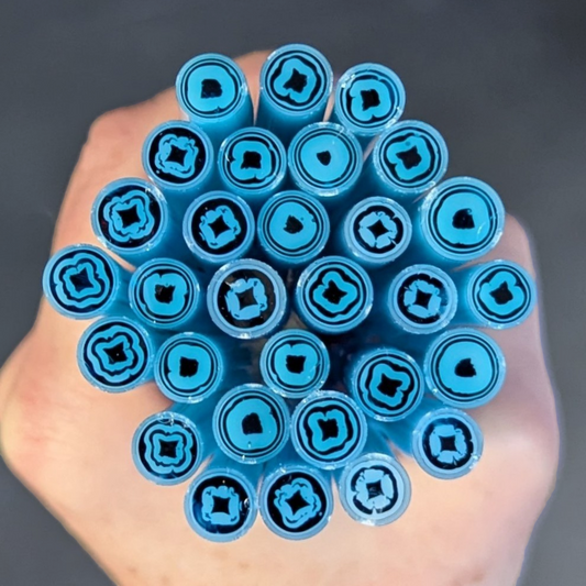 Turquoise Abstract COE 90 Bullseye Murrini 