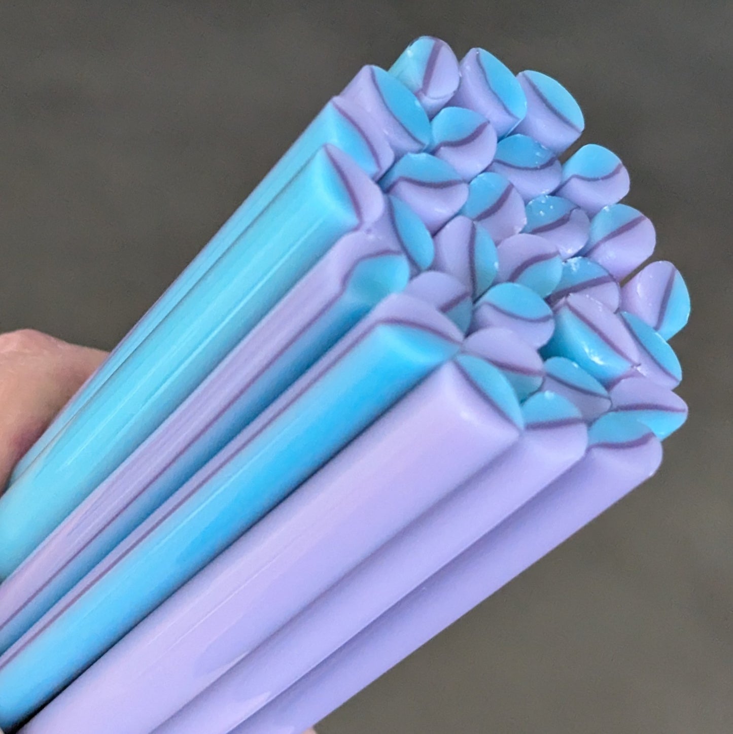 M/LG Lavender Turquoise Plumeria Petals COE 90