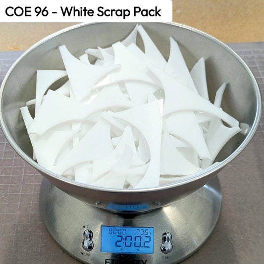 COE 96 Scrap Glass White - 2lbs