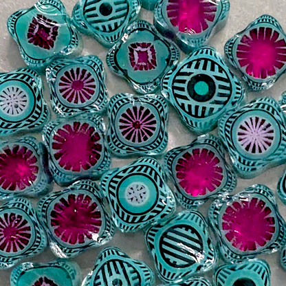 M/LG Pink Teal Geo
