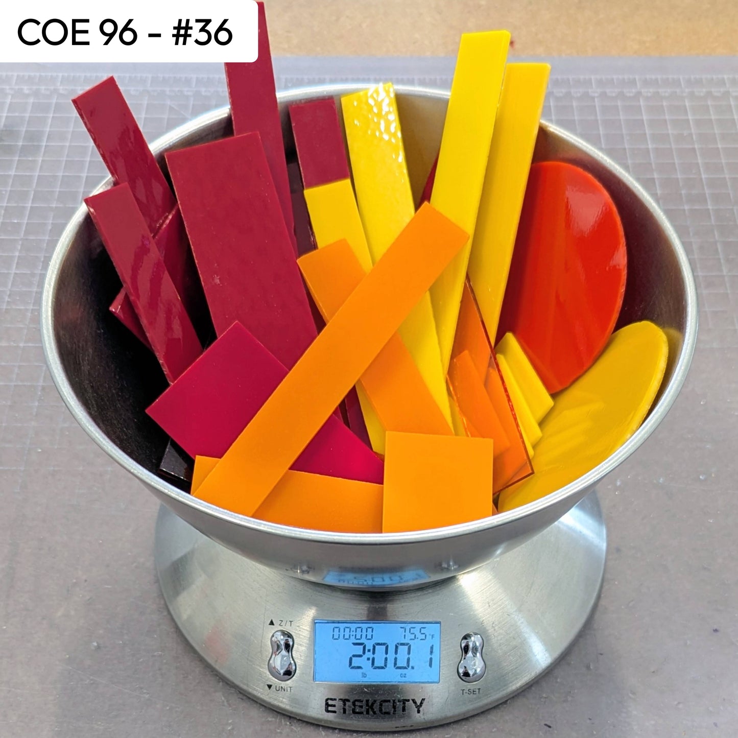 COE 96 Scrap Glass #36 - 2lbs