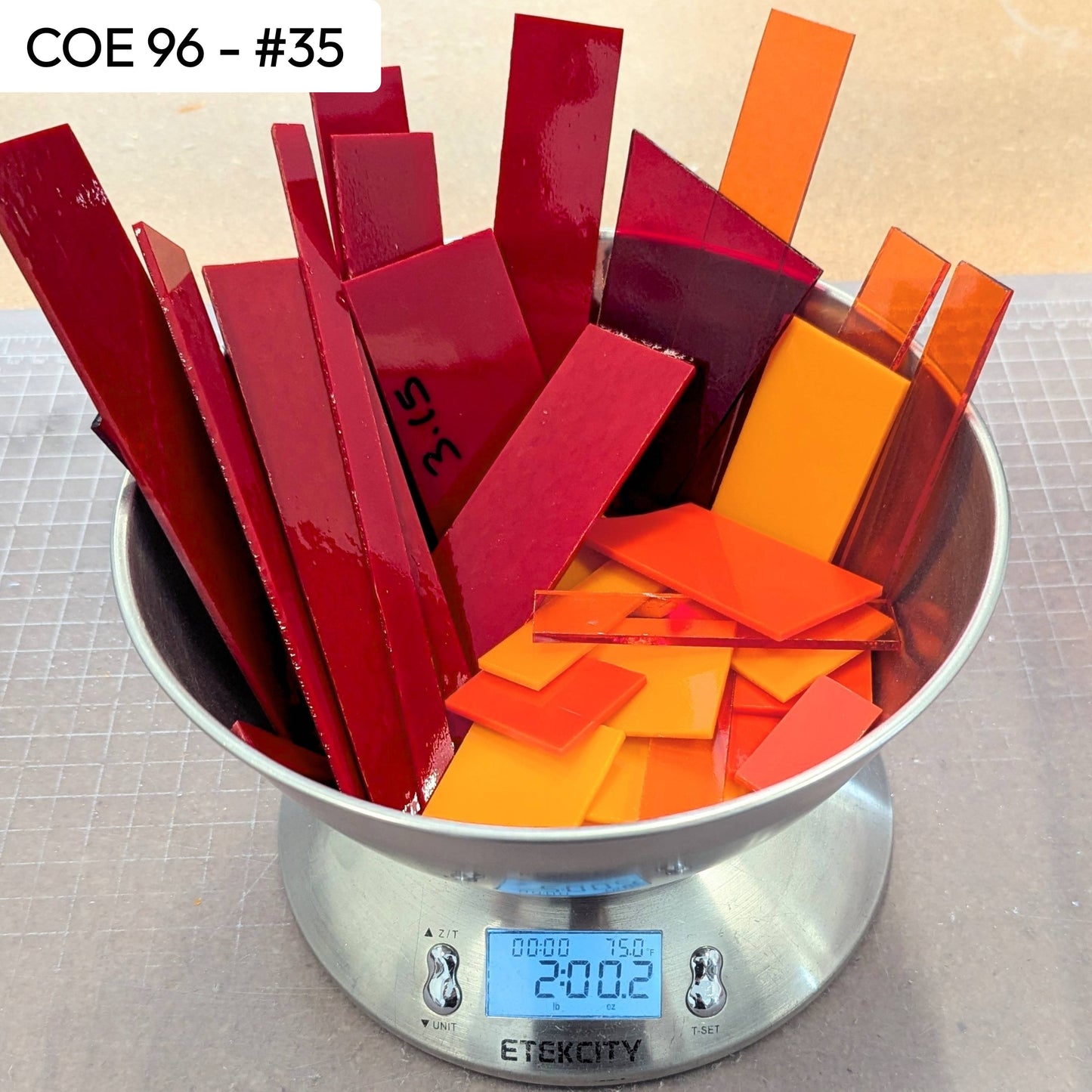 COE 96 Scrap Glass #35 - 2lbs