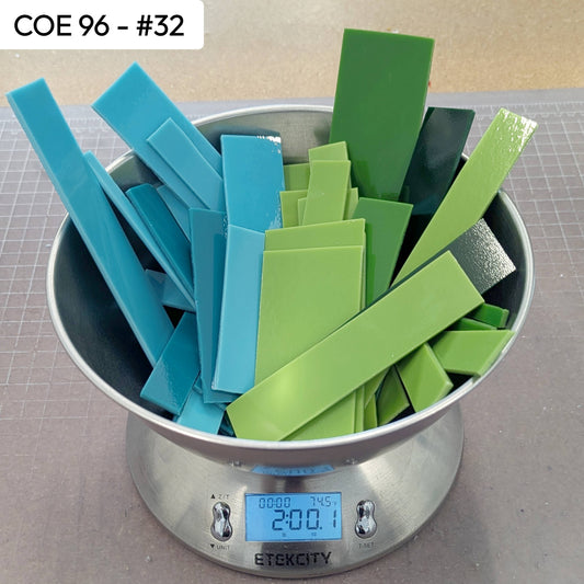 COE 96 Scrap Glass #32 - 2lbs