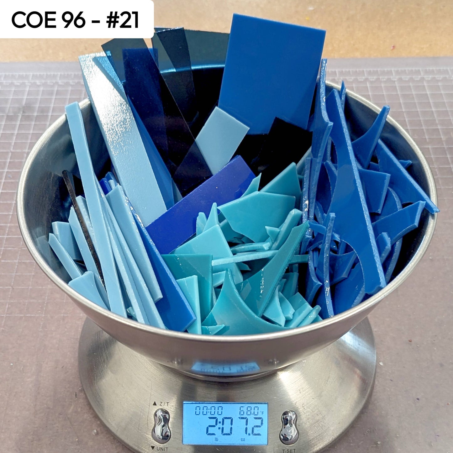 COE 96 Scrap Glass #21 - 2lbs 7.2oz