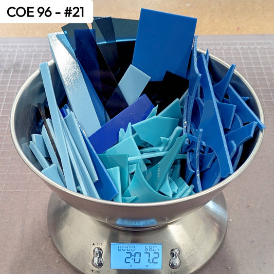 COE 96 Scrap Glass #21 - 2lbs 7.2oz