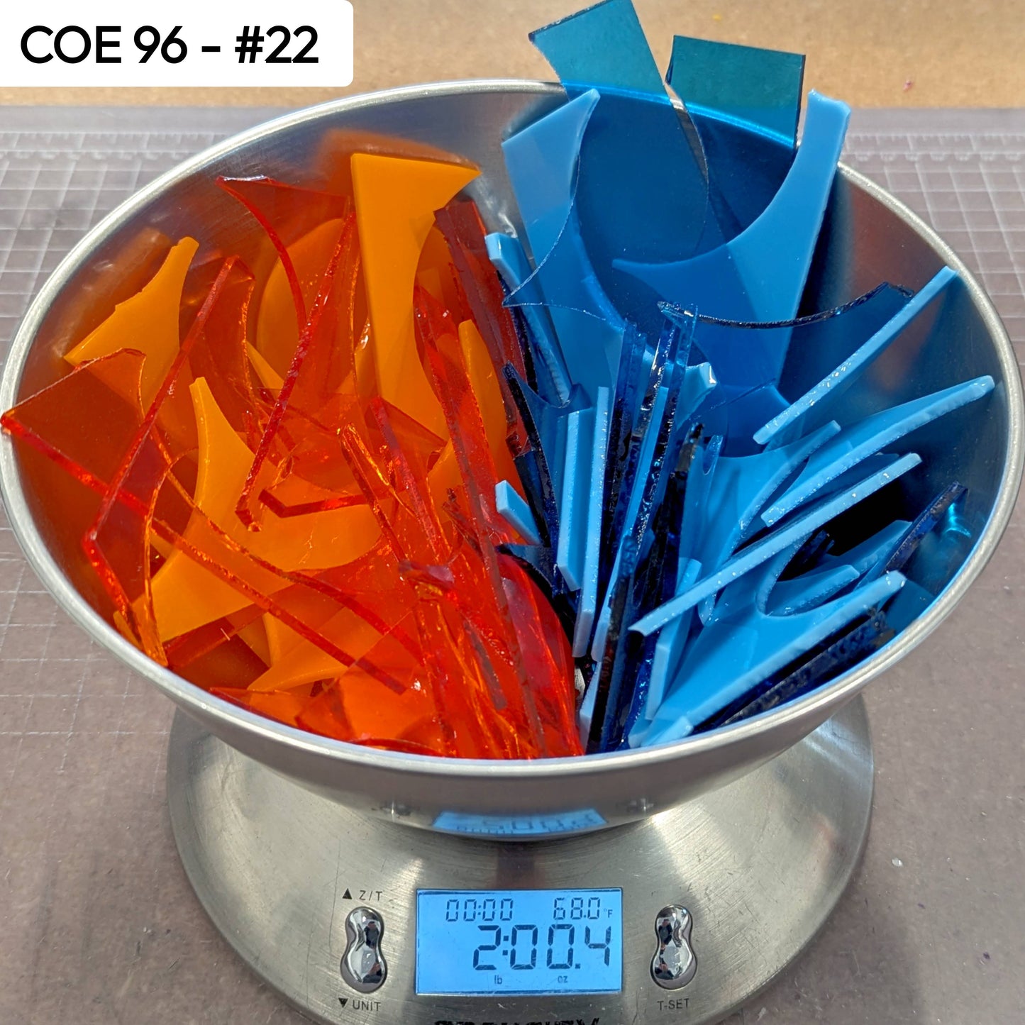 COE 96 Scrap Glass #22 - 2lbs
