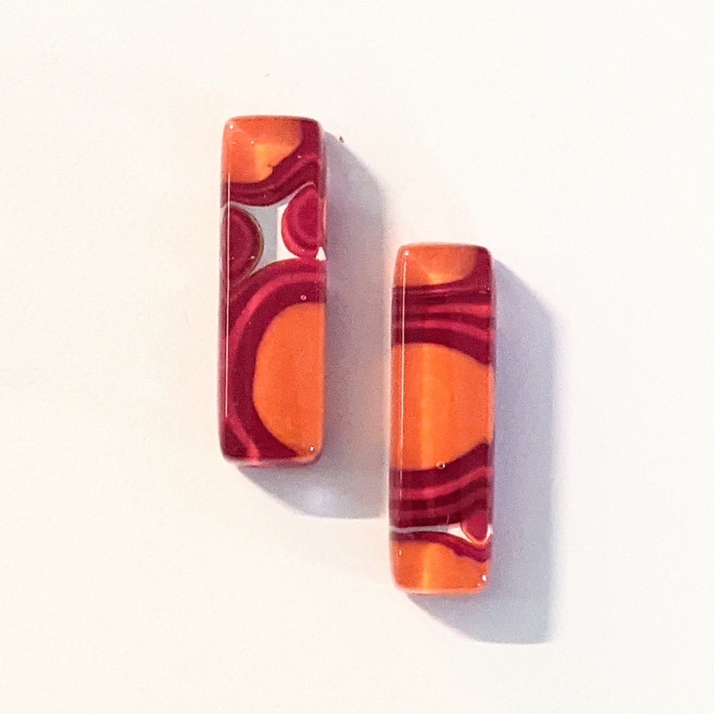 Murrini Gem Earring Pair EP108  1" x .25"