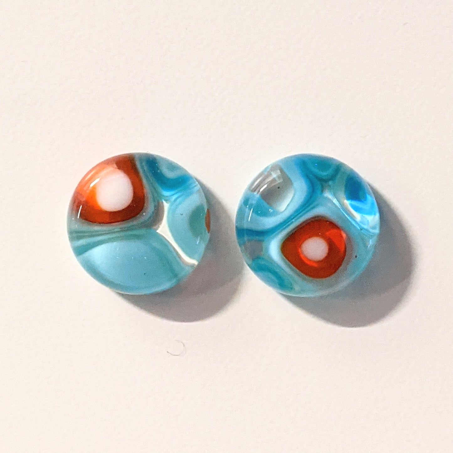 Murrini Gem Earring Pair EP131  +.5" Round